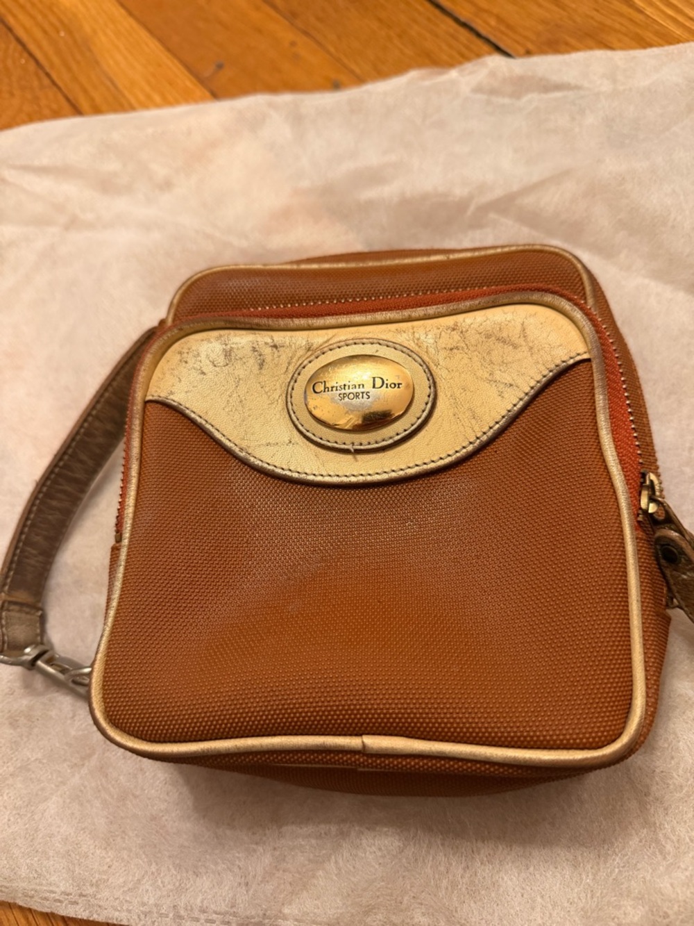 Dior Tan, Orange and Cream pouch/mini bag